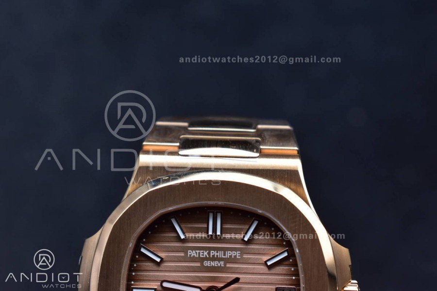 Nautilus 5711/1R RG 3KF 1:1 Best Edition Brown Textured Dial on RG Bracelet A324 Super Clone V2