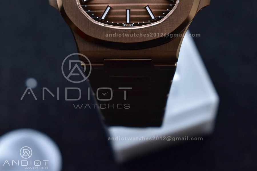 Nautilus 5711/1R RG 3KF 1:1 Best Edition Brown Textured Dial on RG Bracelet A324 Super Clone V2