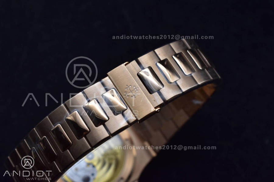 Nautilus 5711/1R RG 3KF 1:1 Best Edition Brown Textured Dial on RG Bracelet A324 Super Clone V2
