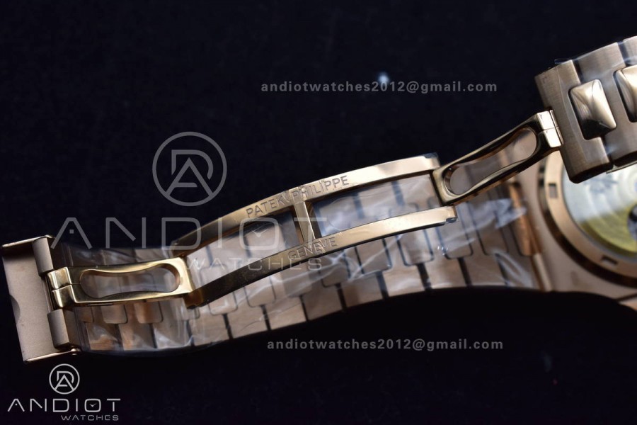 Nautilus 5711/1R RG 3KF 1:1 Best Edition Brown Textured Dial on RG Bracelet A324 Super Clone V2