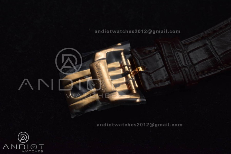 Nautilus 5711/1R RG 3KF 1:1 Best Edition Brown Textured Dial on Brown Leather Strap A324 Super Clone V2