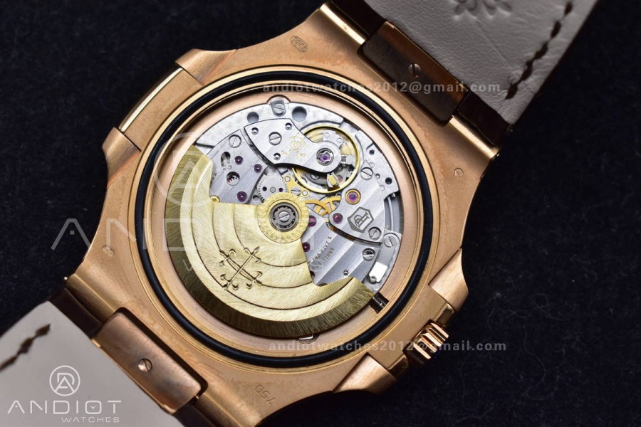 Nautilus 5711/1R RG 3KF 1:1 Best Edition Brown Textured Dial on Brown Leather Strap A324 Super Clone V2