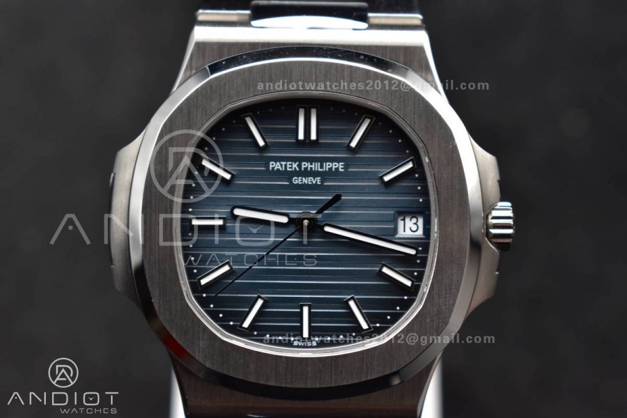 Nautilus 5711/1A 3KF 1:1 Best Edition Blue Textured Dial on SS Bracelet A324 Super Clone V2