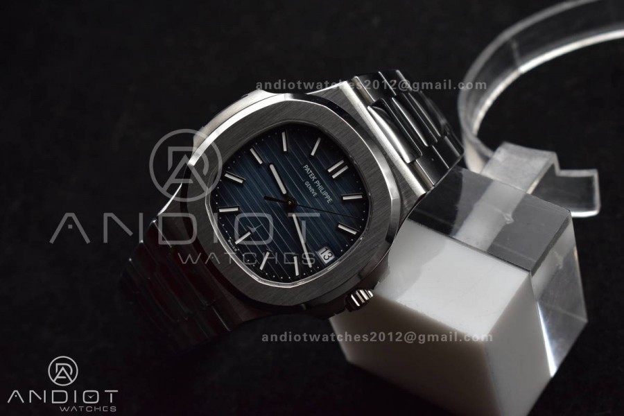 Nautilus 5711/1A 3KF 1:1 Best Edition Blue Textured Dial on SS Bracelet A324 Super Clone V2