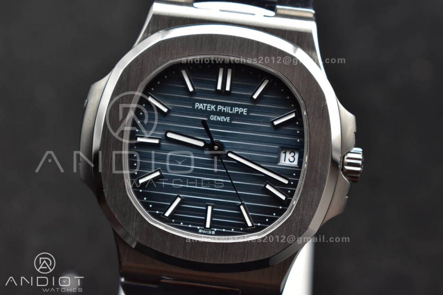 Nautilus 5711/1A 3KF 1:1 Best Edition Blue Textured Dial on SS Bracelet A324 Super Clone V2