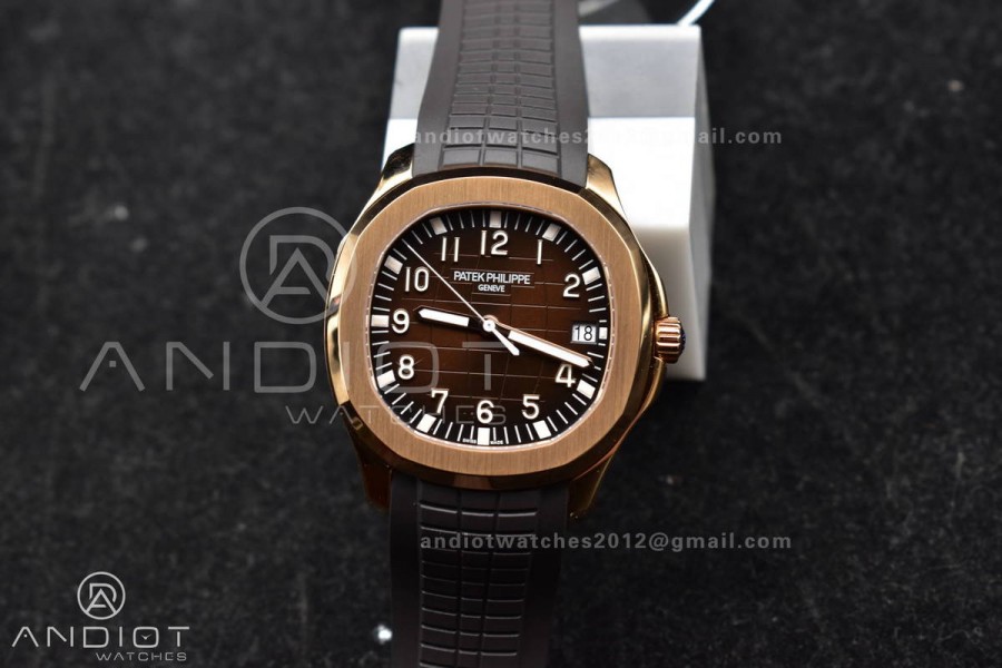 Aquanaut 5167R RG 3KF Best Edition Brown Dial on Brown Rubber Strap A330 Super Clone V3