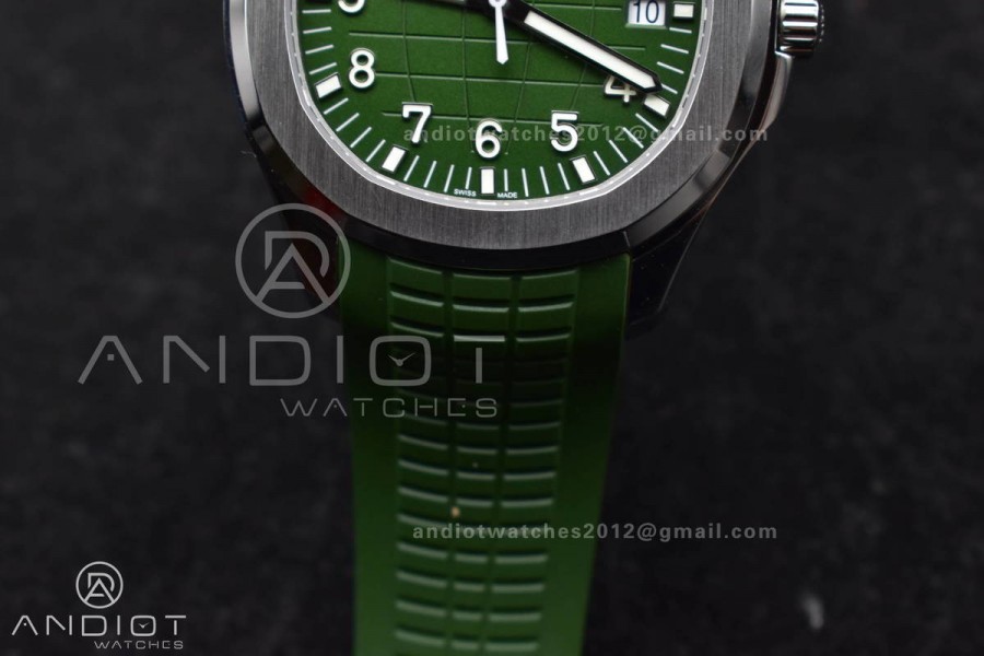 Aquanaut 5167G 42mm SS 3KF 1:1 Best Edition Green Dial on Green Rubber Strap A330 Super Clone V3