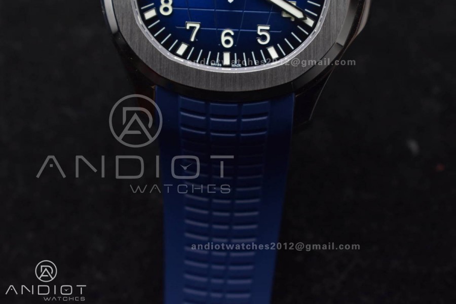 Aquanaut 5167G 42mm SS 3KF 1:1 Best Edition Blue Dial on Blue Rubber Strap A330 Super Clone V3