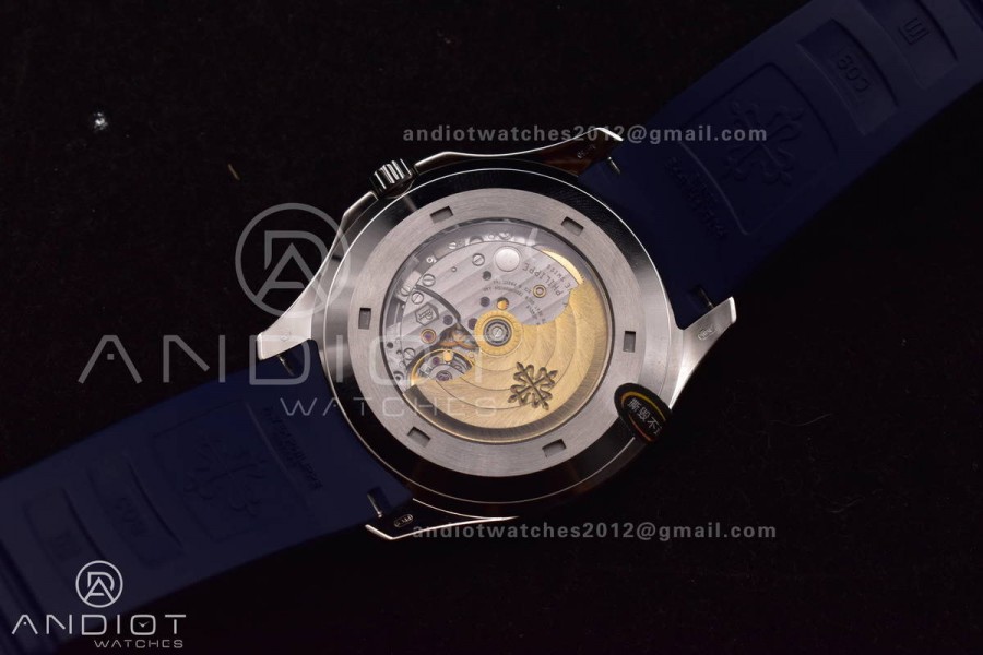 Aquanaut 5167G 42mm SS 3KF 1:1 Best Edition Blue Dial on Blue Rubber Strap A330 Super Clone V3