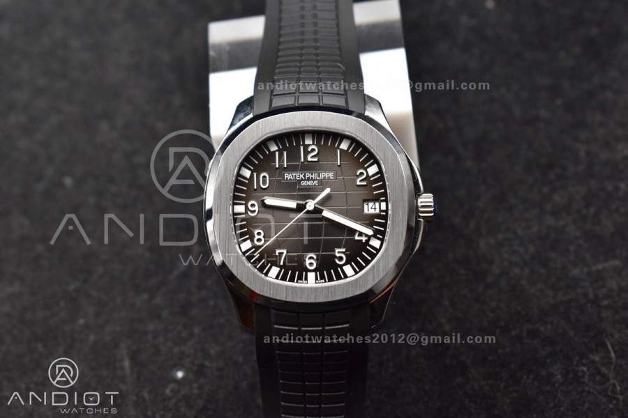 Aquanaut 5167A SS 3KF Best Edition Black Dial on Black Rubber Strap A330 Super Clone V3