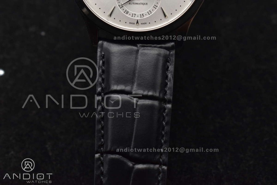 Master Ultra Thin Moon SS APSF 1:1 Best Edition Silver Dial on Black Leather Strap SA925 Super Clone