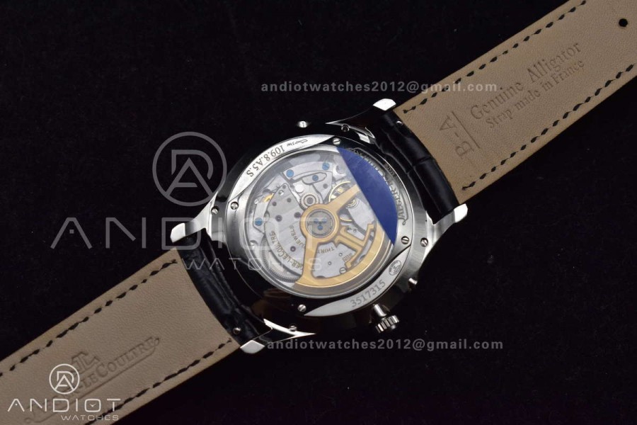 Master Ultra Thin Moon SS APSF 1:1 Best Edition Silver Dial on Black Leather Strap SA925 Super Clone