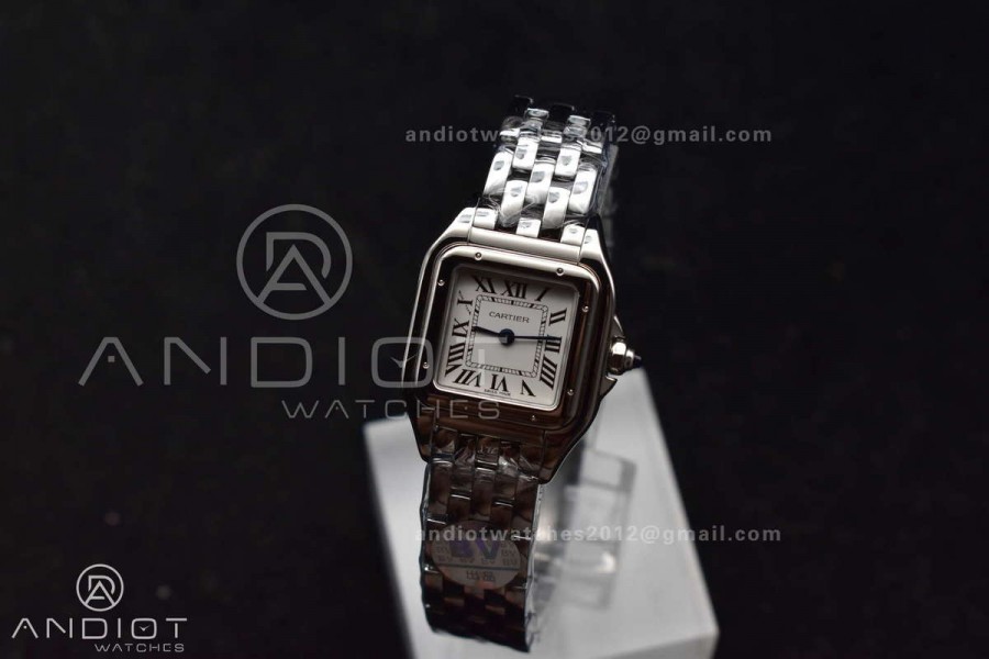 Panthère 22mm BVF 1:1 Best Edition SS White Dial on SS Bracelet Ronda Quartz