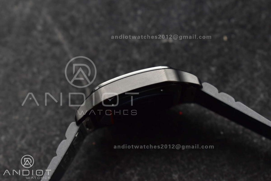 Santos de Cartier 40mm PVD BVF 1:1 Best Edition Black Dial on Rubber Strap MIYOTA 9019