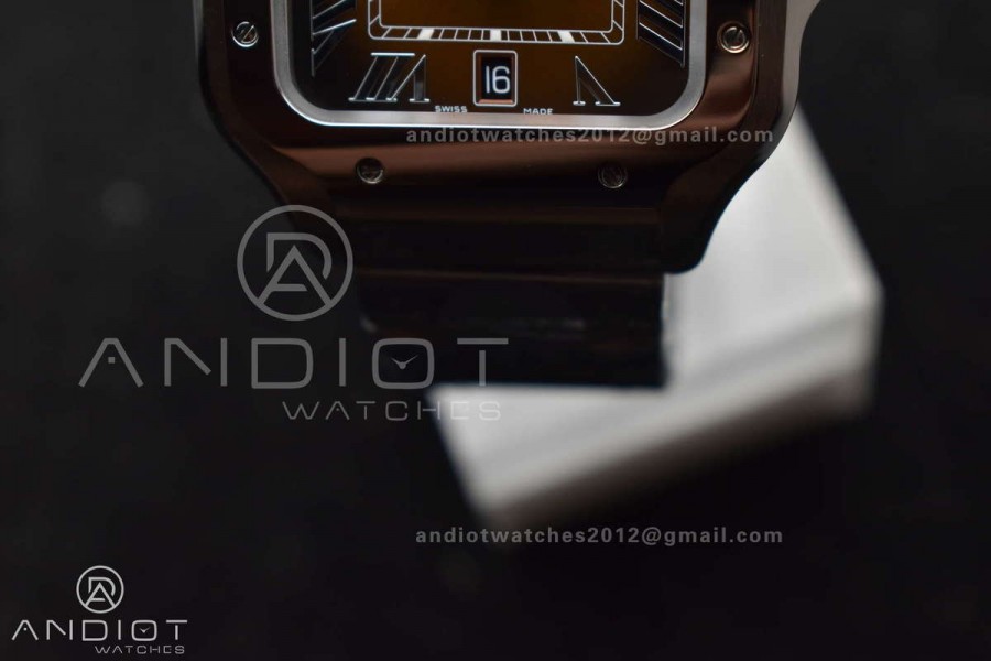 Santos de Cartier 40mm BVF 1:1 Best Edition Brown Dial on SS SmartLinks Bracelet MIYOTA 9019