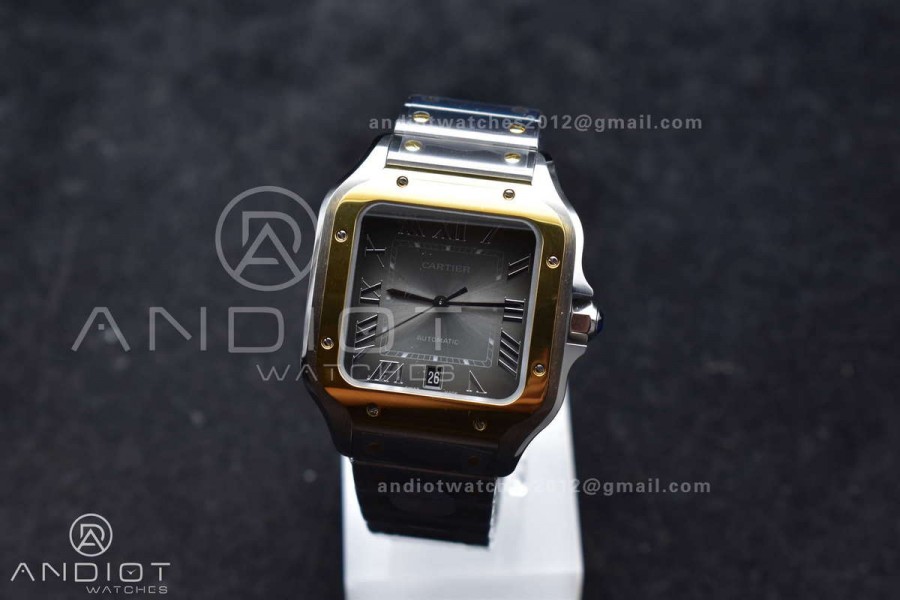 Santos de Cartier 40mm SS/YG BVF 1:1 Best Edition Gray Dial on SS/YG SmartLinks Bracelet MIYOTA 9019