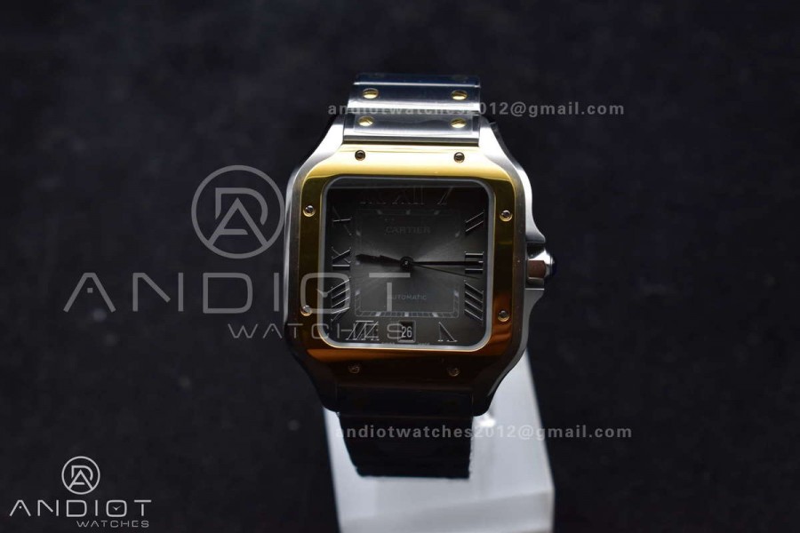Santos de Cartier 40mm SS/YG BVF 1:1 Best Edition Gray Dial on SS/YG SmartLinks Bracelet MIYOTA 9019