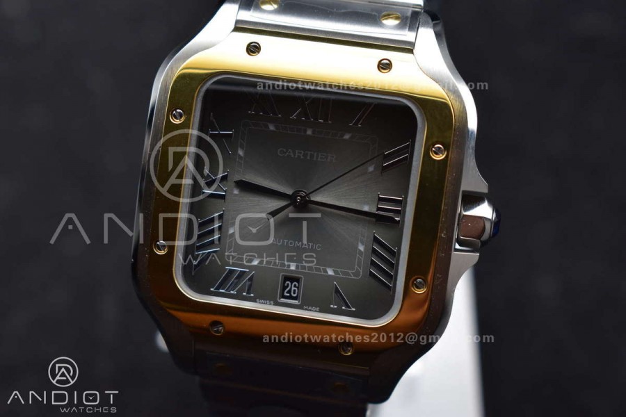 Santos de Cartier 40mm SS/YG BVF 1:1 Best Edition Gray Dial on SS/YG SmartLinks Bracelet MIYOTA 9019