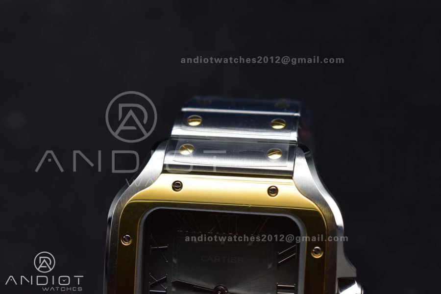 Santos de Cartier 40mm SS/YG BVF 1:1 Best Edition Gray Dial on SS/YG SmartLinks Bracelet MIYOTA 9019
