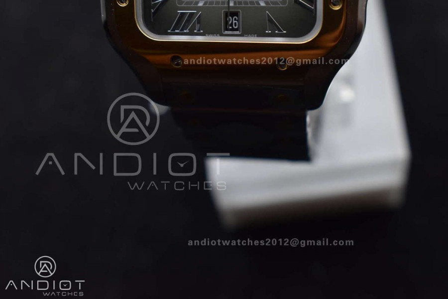 Santos de Cartier 40mm SS/YG BVF 1:1 Best Edition Gray Dial on SS/YG SmartLinks Bracelet MIYOTA 9019