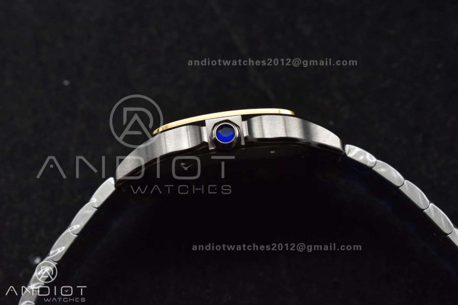 Santos de Cartier 40mm SS/YG BVF 1:1 Best Edition Gray Dial on SS/YG SmartLinks Bracelet MIYOTA 9019