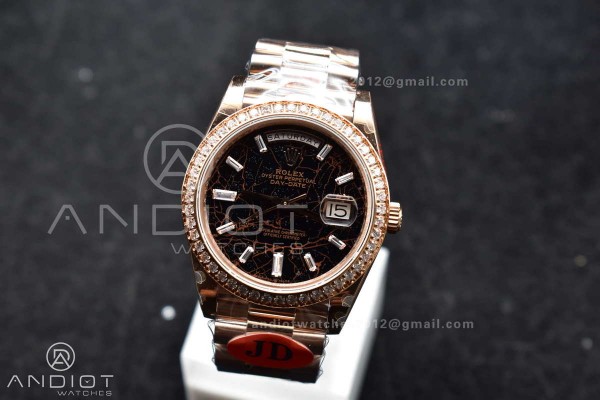 DayDate 40 RG JDF 904L Steel Meteorite Dial Crysta...