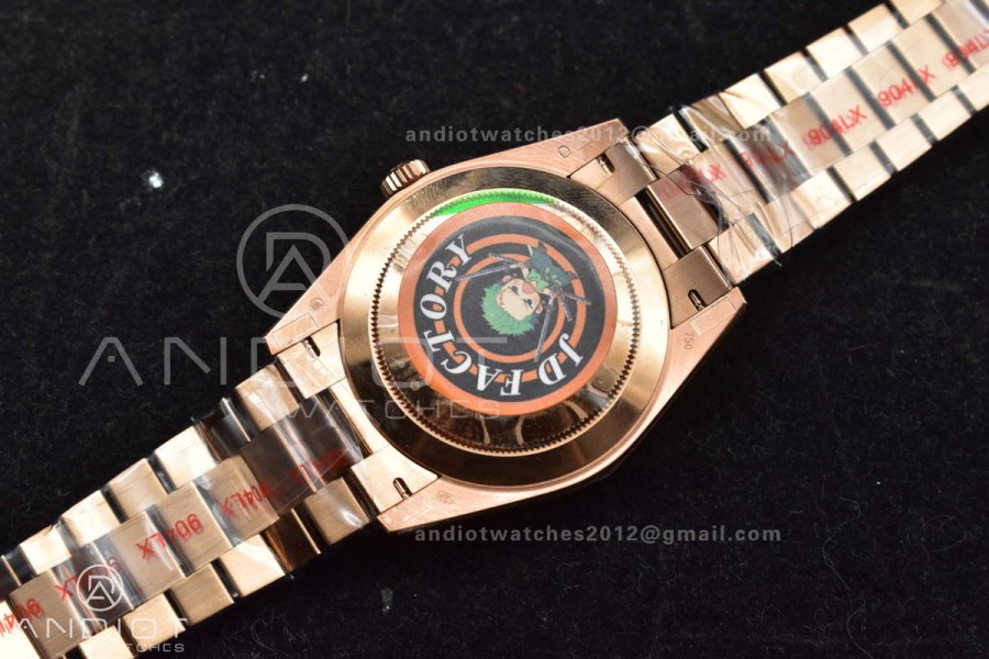 DayDate 40 RG JDF 904L Steel Meteorite Dial Crystal Markers On President Bracelet A3255