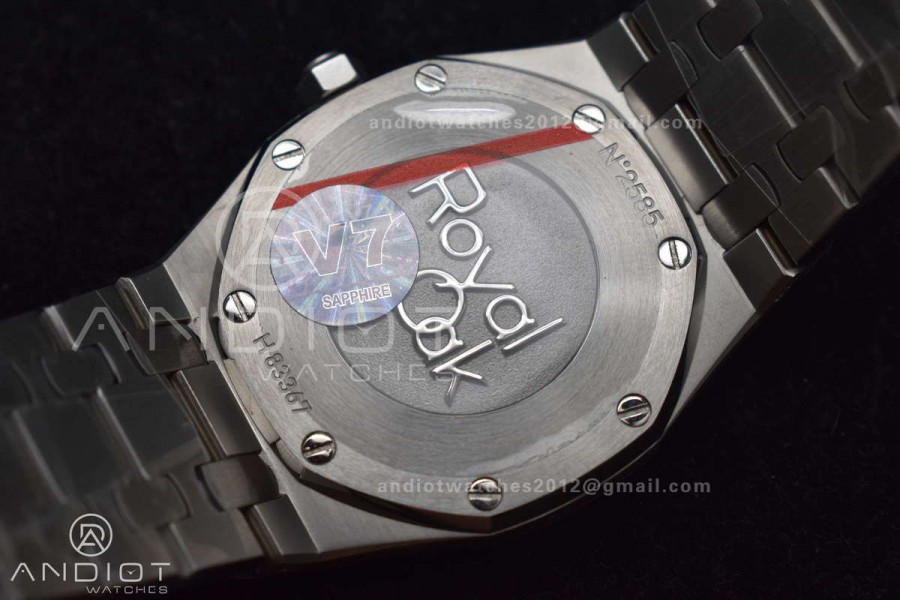 Lady Royal Oak 33mm 67651 SS/Diamond Bezel V7F 1:1 White Textured Dial On Stainless Strap Ronda Quartz to AP Cal.2713
