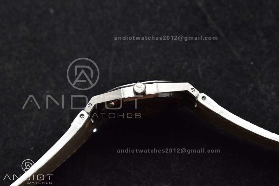 Lady Royal Oak 33mm 67651 SS/Diamond Bezel V7F 1:1 White Textured Dial On White Croco Leather Strap Ronda Quartz to AP Cal.2713