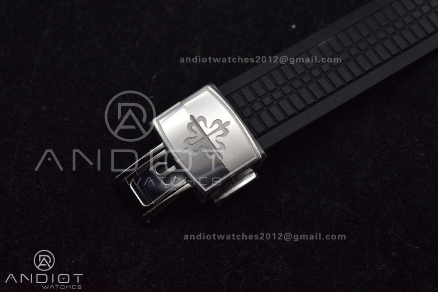 Aquanaut 5167A SS ZF 1:1 Best Edition Black Dial on Black Rubber Strap 324CS V3