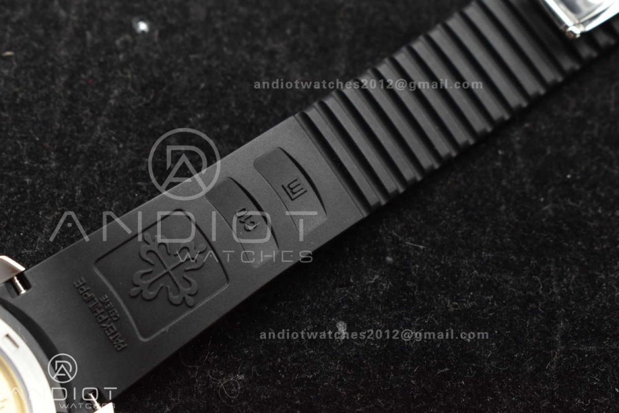 Aquanaut 5167A SS ZF 1:1 Best Edition Black Dial on Black Rubber Strap 324CS V3
