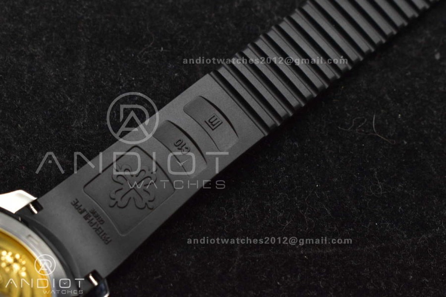 Aquanaut 5167A SS ZF 1:1 Best Edition Black Dial on Black Rubber Strap 324CS V3