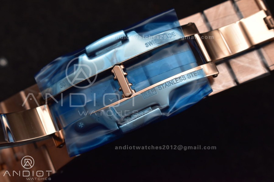 Overseas 5500V Chrono RG 8F 1:1 Best Edition Green Dial on RG Bracelet A5200