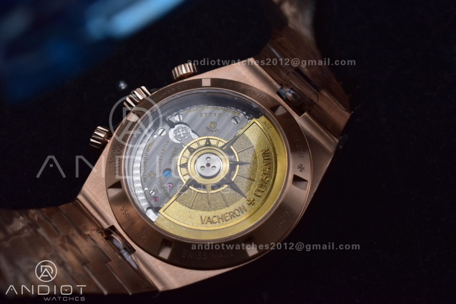 Overseas 5500V Chrono RG 8F 1:1 Best Edition Green Dial on RG Bracelet A5200