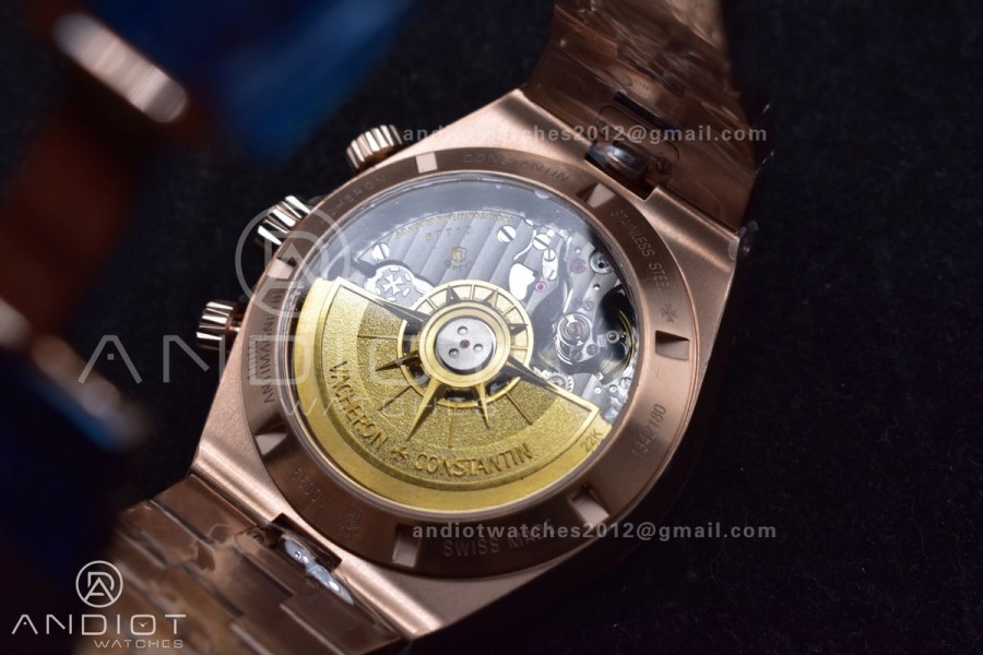 Overseas 5500V Chrono RG 8F 1:1 Best Edition Green Dial on RG Bracelet A5200