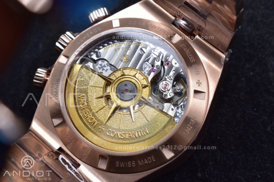 Overseas 5500V Chrono RG 8F 1:1 Best Edition Green Dial on RG Bracelet A5200
