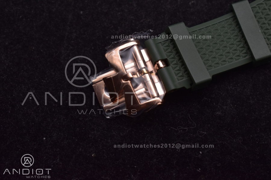 Overseas 5500V Chrono RG 8F 1:1 Best Edition Green Dial on Green Rubber Strap A5200