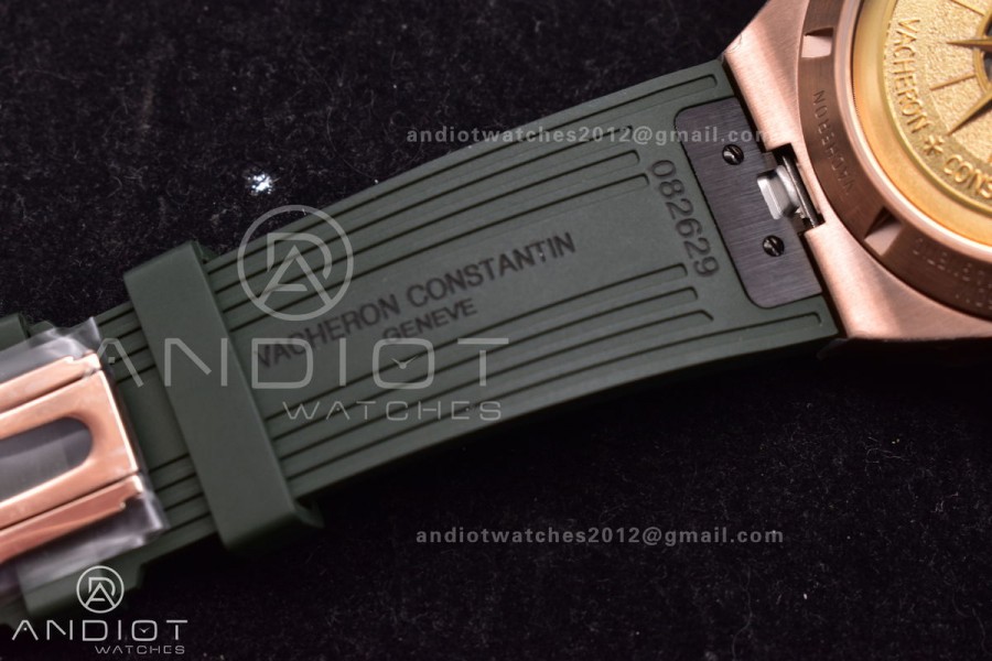 Overseas 5500V Chrono RG 8F 1:1 Best Edition Green Dial on Green Rubber Strap A5200