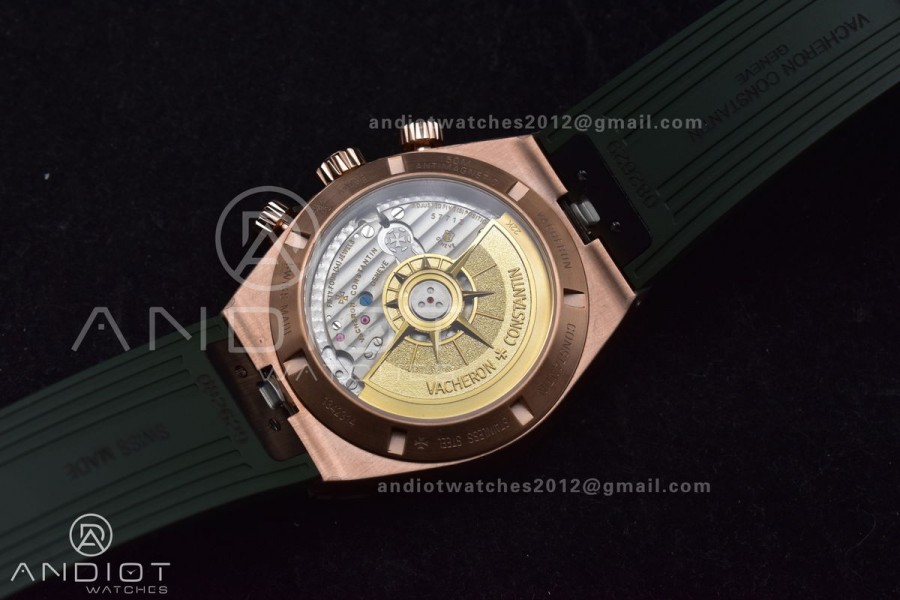 Overseas 5500V Chrono RG 8F 1:1 Best Edition Green Dial on Green Rubber Strap A5200