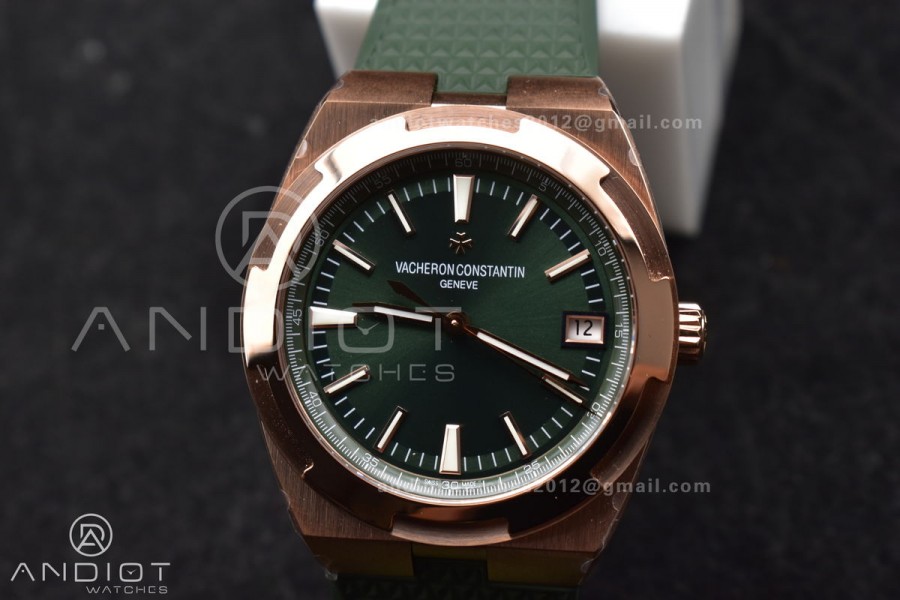 Overseas 4500V RG 8F 1:1 Best Edition Green Dial on Green Rubber Strap A5100