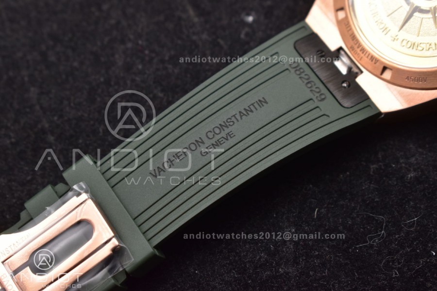 Overseas 4500V RG 8F 1:1 Best Edition Green Dial on Green Rubber Strap A5100