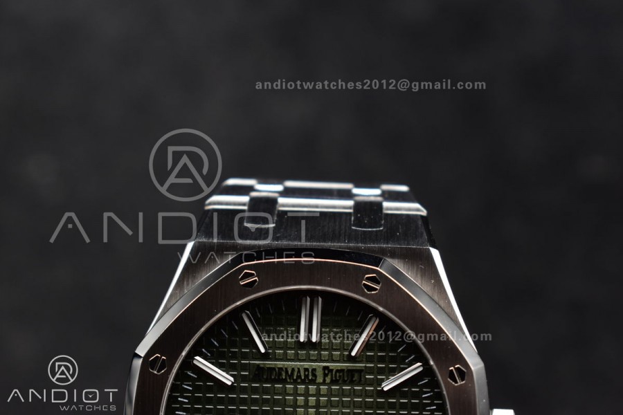 Royal Oak 41mm 15510 "50th Anniversary" SS ZF 1:1 Best Edition Green Textured Dial On SS Bracelet A4302