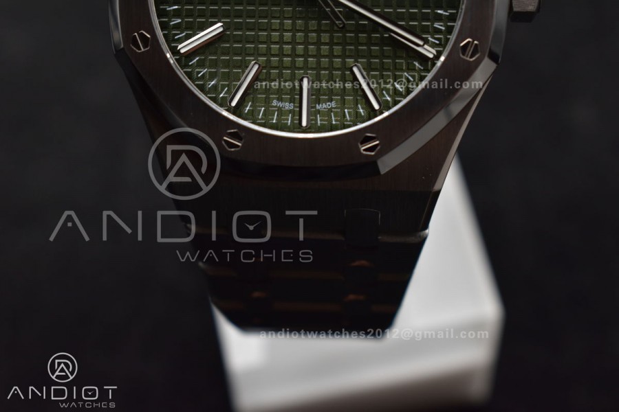 Royal Oak 41mm 15510 "50th Anniversary" SS ZF 1:1 Best Edition Green Textured Dial On SS Bracelet A4302