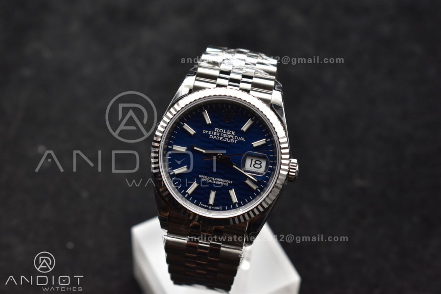 DateJust 36mm 126234 904L SS VSF 1:1 Best Edition Blue Checked Dial on Jubilee Bracelet VS3235