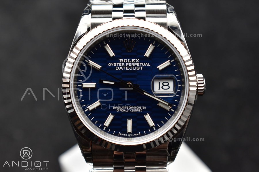 DateJust 36mm 126234 904L SS VSF 1:1 Best Edition Blue Checked Dial on Jubilee Bracelet VS3235