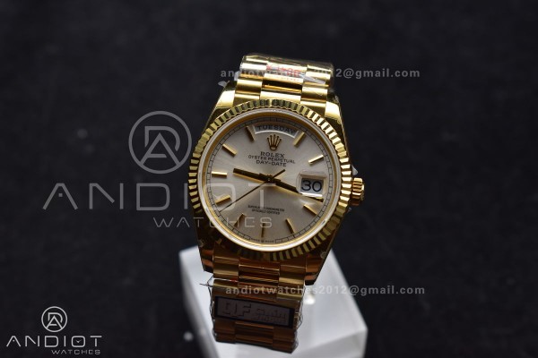 DayDate 36 YG QF Best Edition 904L Steel Silver Di...