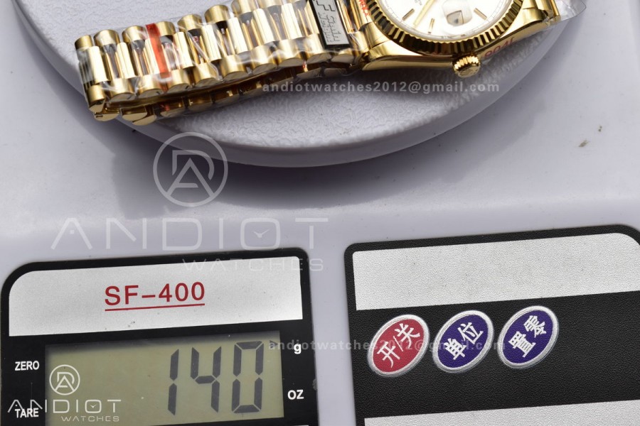 DayDate 36 YG QF Best Edition 904L Steel Silver Dial on President Bracelet vr3255 V5 (Gain Weight)