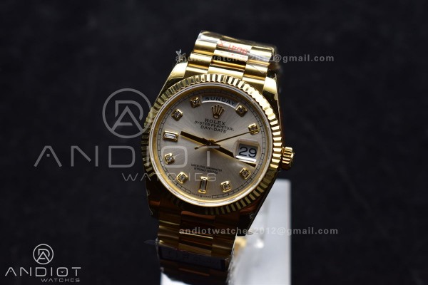 DayDate 36 YG QF Best Edition 904L Steel Silver Di...
