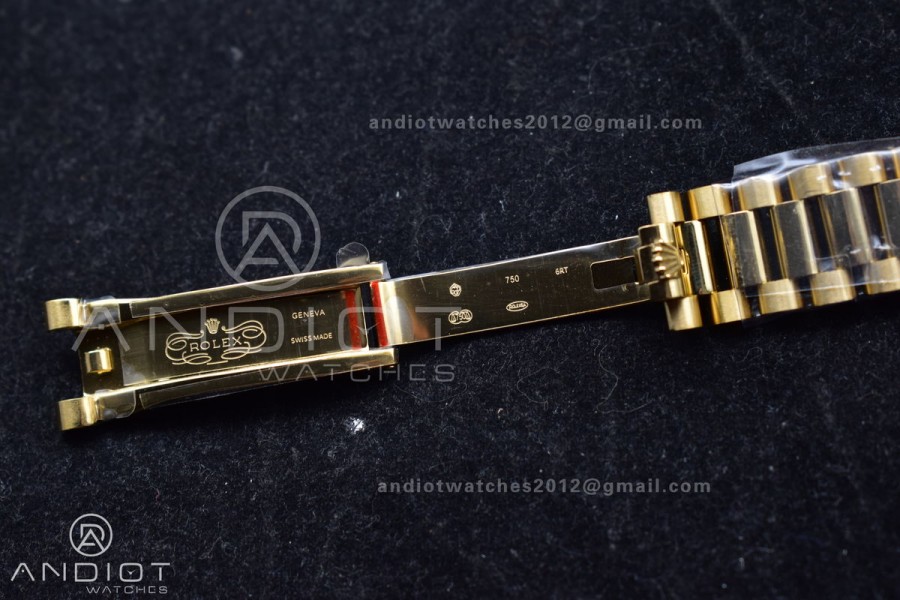 DayDate 36 YG QF Best Edition 904L Steel Gold Dial on President Bracelet vr3255 V5 (Gain Weight)