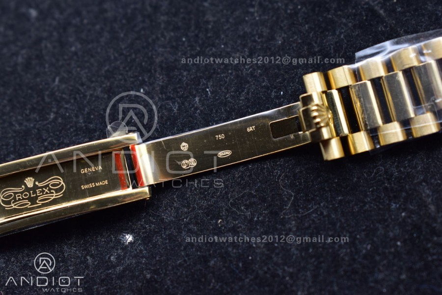 DayDate 36 YG QF Best Edition 904L Steel Gold Dial on President Bracelet vr3255 V5 (Gain Weight)